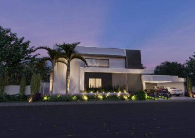 Perspectiva noturna de Projeto de Casa em Brasília realizado pela RYO Engenharia