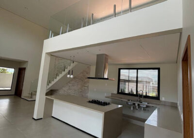 Parte interna do projeto de Casa em Brasília realizado pela RYO Engenharia